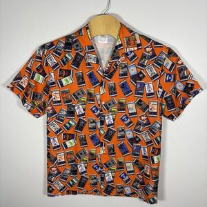 Detroit Tigers Vintage Ticket Stub All Over Print Shirt Mens Large Orange MLB